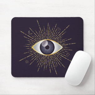 Tapis De Souris Or et violet mystique mal oeil Nazar Mati