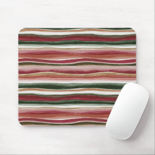 Tapis De Souris Or Vert Bourgogne Blush Rouge Rayures