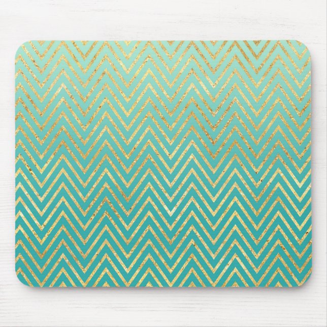 Tapis De Souris Or vert en bon état Chevron fascinant Ombre (Devant)