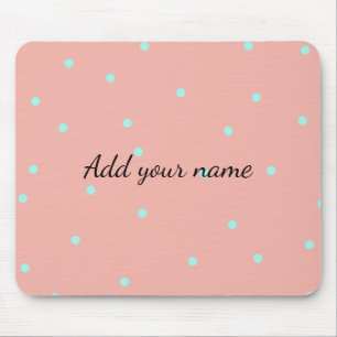 Tapis De Souris Orange blue polka dots abstract add name text t th