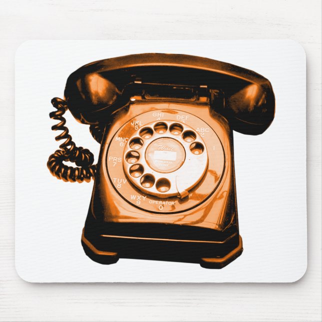 Tapis De Souris Orange de ligne téléphonique (Devant)