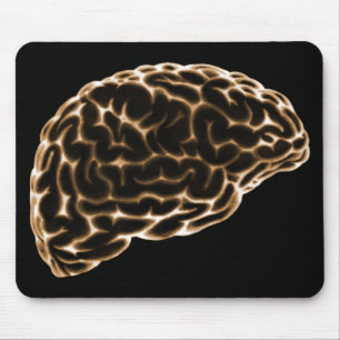 TAPIS DE SOURIS ORANGE DE VUE DE CÔTÉ DE CERVEAU DE RAYON X