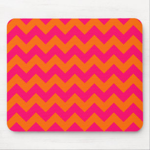Tapis De Souris Orange et rose en zigzag