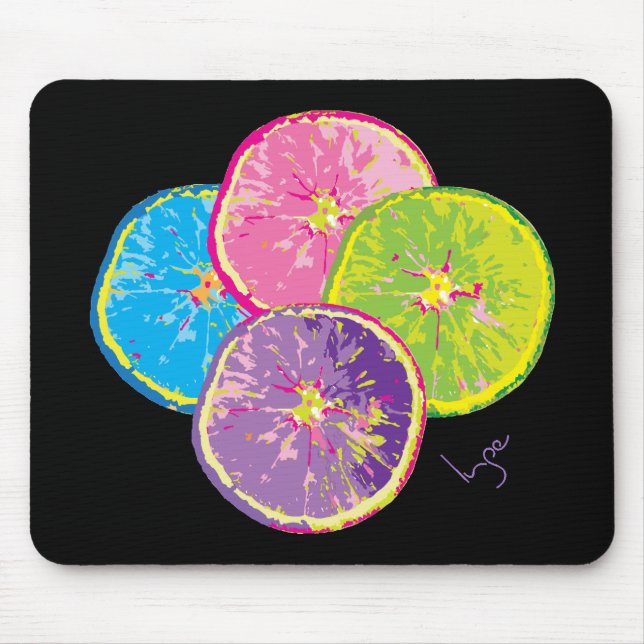 Tapis De Souris Orange Fruits Slices Pop Art (Devant)