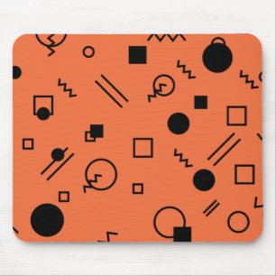 Tapis De Souris Orange, fun, trendy, geometric Memphis graphic