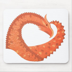 Tapis De Souris Orange heart dragon on white