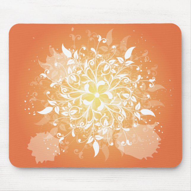 Tapis De Souris Orange Tourbillonnant (Devant)