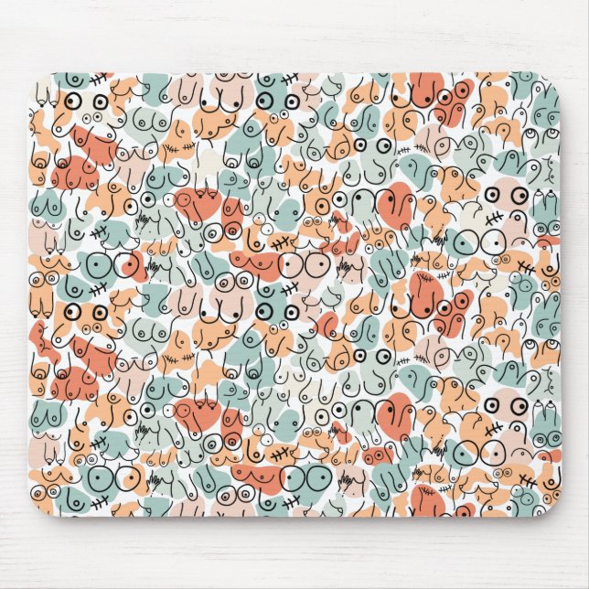 Tapis De Souris orange vert femme plaisir cadeau (Devant)