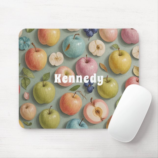 Tapis De Souris Orchard Whimsy : Fruits pastel (Avec souris)