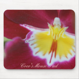 Tapis De Souris Orchidée rouge et jaune