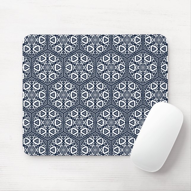 Tapis De Souris Oriental Bleu ottoman Turc Tracery Vector Art (Avec souris)