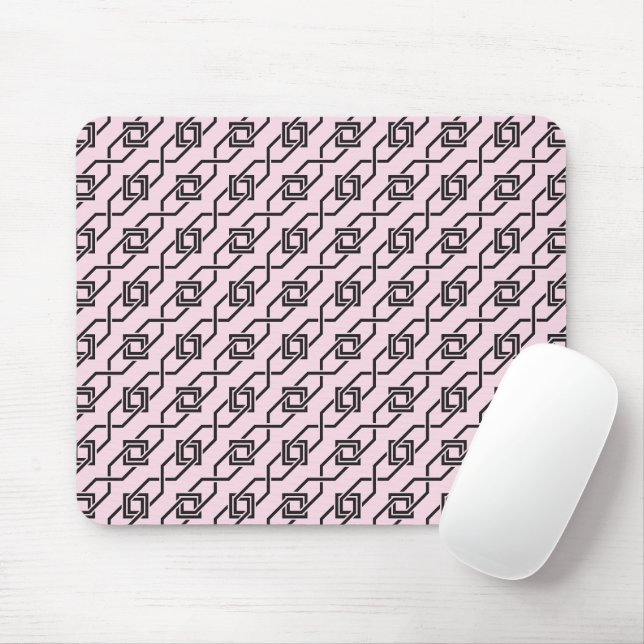 Tapis De Souris Oriental gris rose Japon Yukata Motif géométrique (Avec souris)
