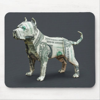 Tapis De Souris Origami Pit Bull en argent