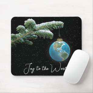 Tapis De Souris Ornement de globe du monde de Noël