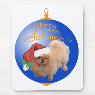 Tapis De Souris Ornement de Noël Pékinois