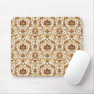 Tapis De Souris Ornement doré baroque luxueux sur ivoire