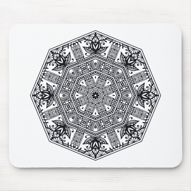 Tapis De Souris Ornement rond de mandala (Devant)