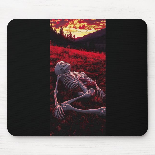 Tapis De Souris Os de coucher de soleil silencieux - Squelette dan (Devant)