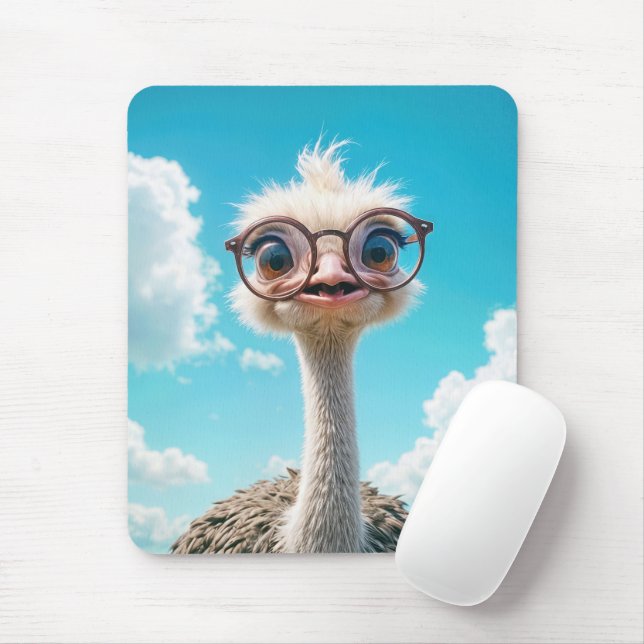 Tapis De Souris Ostrich porte de grosses lunettes (Avec souris)