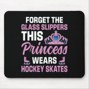 Tapis De Souris Oubliez Les Pantoufles Gl Hockey Joueuse Princesse