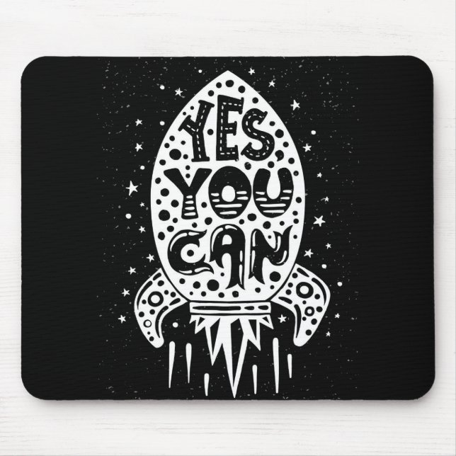 Tapis De Souris Oui vous pouvez Rocketship (Devant)