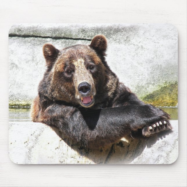 Tapis De Souris Ours Brown souriant (Devant)
