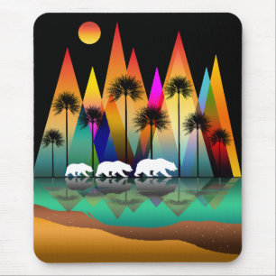 Tapis De Souris Ours dans les montagnes modernes de la forêt