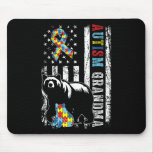 Tapis De Souris Ours De Grand-Mère Autiste Avec Puzzles & Drap