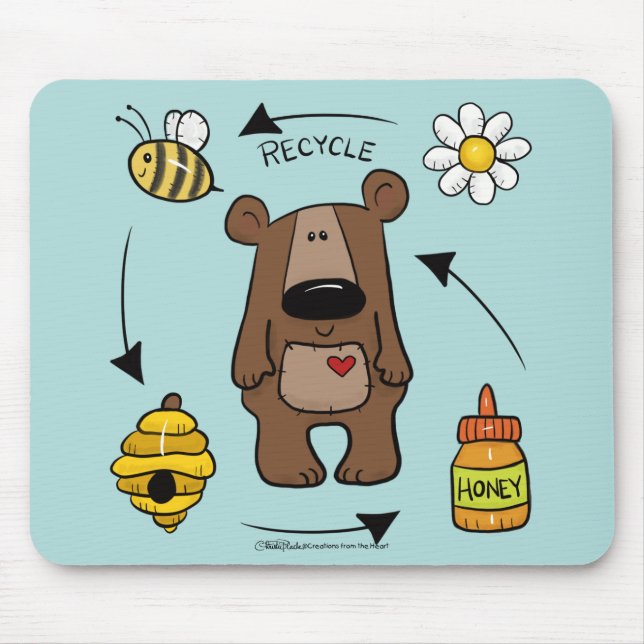 Tapis De Souris Ours de miel - Le Recycleur (Devant)