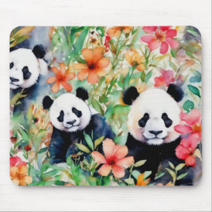 Tapis De Souris Ours de panda aquarelle
