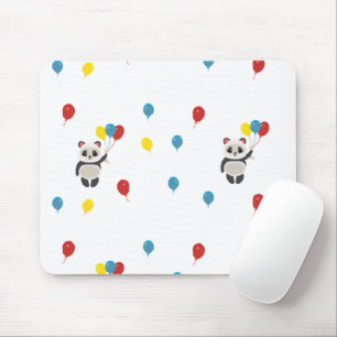 Tapis De Souris Ours de panda blanc ballons