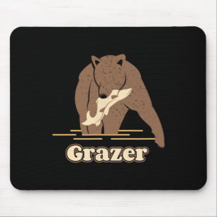 Tapis De Souris Ours de pêche Grazer Gras Brown Grizzly Beartober 