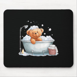 Tapis De Souris Ours en mousse drôle en costume de baignoire