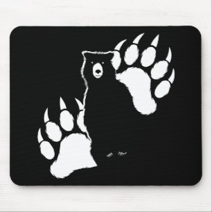 Tapis De Souris Ours grizzli et empreintes
