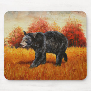 Tapis De Souris Ours noir automne