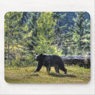 Tapis De Souris Ours Noir Traversant Un Paddock De Ranch