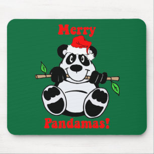 Tapis De Souris Ours panda drôle de Noël
