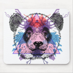 Tapis De Souris Ours panda géométrique