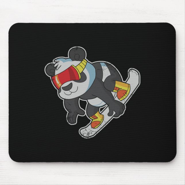 Tapis De Souris Ours Panda Snowboard (Devant)
