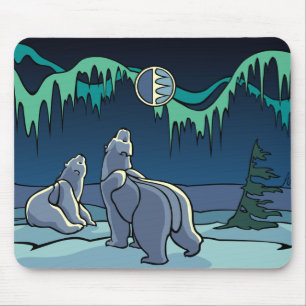 Tapis De Souris Ours polaire Art Mousepad Faune stylée Mousepad