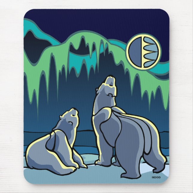 Tapis De Souris Ours polaire Art Mousepad Faune stylée Mousepad (Devant)