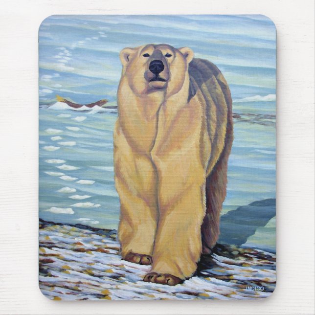 Tapis De Souris Ours polaire Art Mousepad Faune stylée Mousepad (Devant)