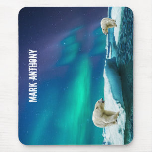 Tapis de souris ours polaire et aurore boréale Ala