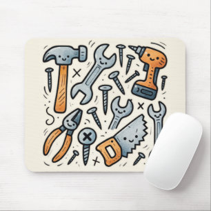 Tapis De Souris Outils de bricolage dessin animé gribouillis