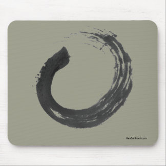 Tapis De Souris Ouvrez le zen Mousepad d'Enso de cercle, kaki