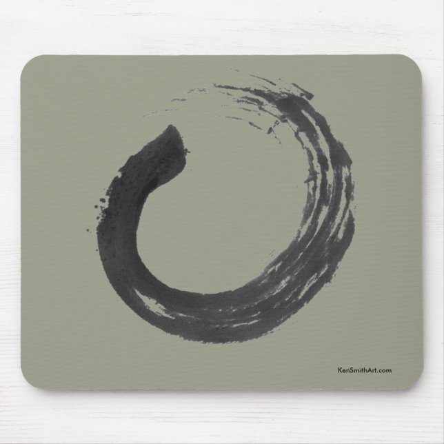 Tapis De Souris Ouvrez le zen Mousepad d'Enso de cercle, kaki (Devant)