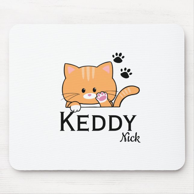 Tapis De Souris Oyen le chat mignon (nom personnalisé) (Devant)
