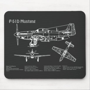 Tapis De Souris P-51D Mustang - Plan directeur de l'avion PD
