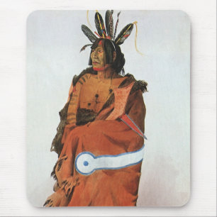 Tapis De Souris Pachtuwa-Chta, Portrait d'un guerrier arikara par 