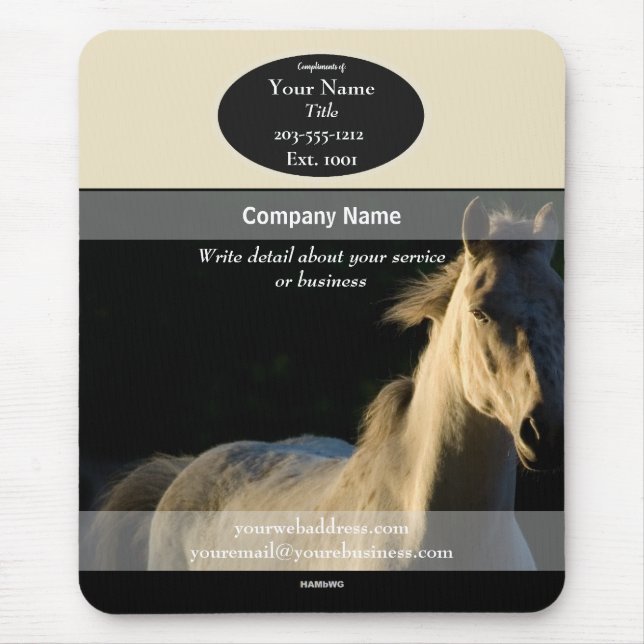 Tapis De Souris Pad à souris pour Cheval Mousepad HAMbyWG (Devant)